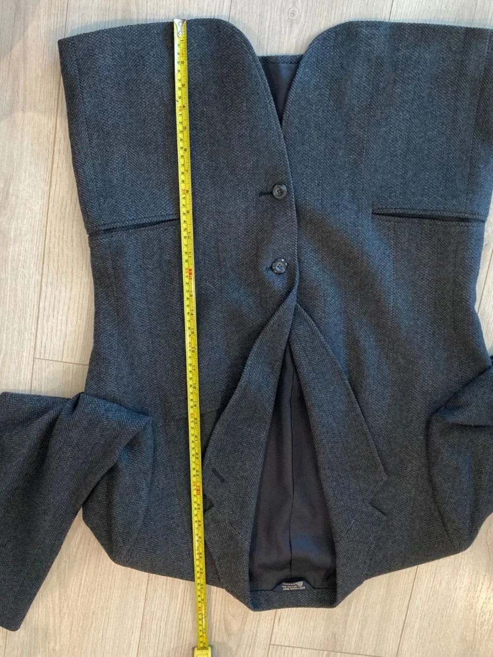 Vintage Kuppenheimer Charcoal Gray Wool Suit Jacket Sport Coat Blazer Men's Size - Picture 7 of 12